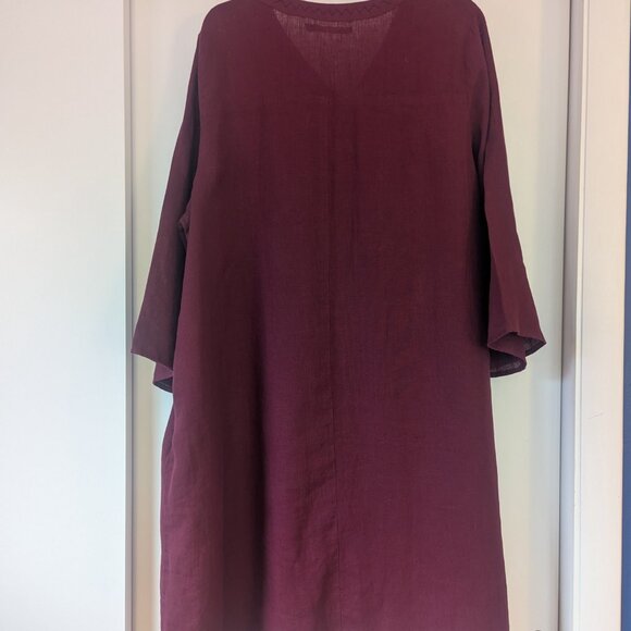 Burgundy Linen Gudrun Sjoden Dress - Picture 2 of 7